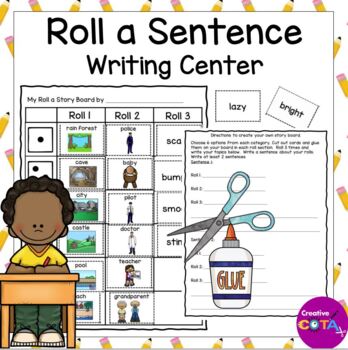 Preview of Occupational Therapy Writing Prompts Roll a Sentence or Story Starters Activity