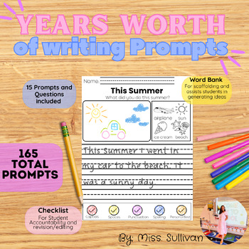 Preview of Writing Prompts School Year Bundle