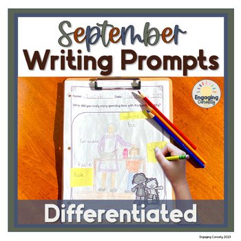 Preview of Fall Differentiated Writing Prompts - Morning Center Activity & Writing Workshop