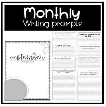 Writing Prompts - September Writing Journal by Kelsey Lueck | TpT