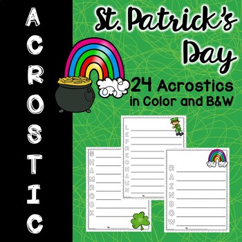 Preview of Writing Prompts | St. Patrick's Day | Acrostic Poems