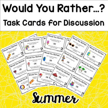 Writing Prompts | Summer | Would You Rather...? by Twinning Teachers