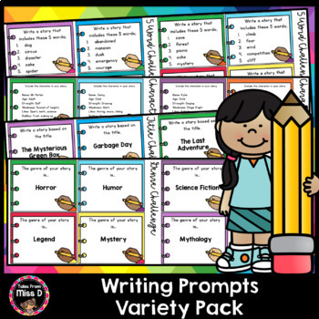 Writing Prompts Variety Pack by Tales From Miss D | TpT