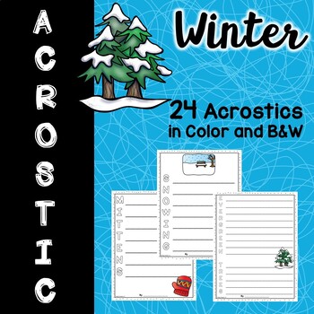 Preview of Writing Prompts | Winter | Acrostic Poems