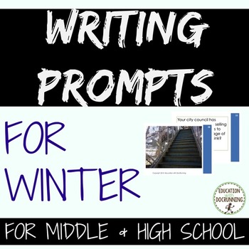 Preview of Winter ELA Writing Prompts for Middle and High School