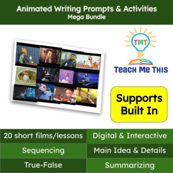 Preview of Writing Prompts and Activities Animated Short Films MEGA BUNDLE