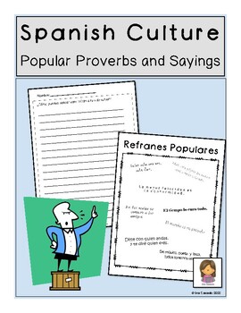 Preview of Spanish Writing Prompts and Activities with Popular Proverbs Refranes