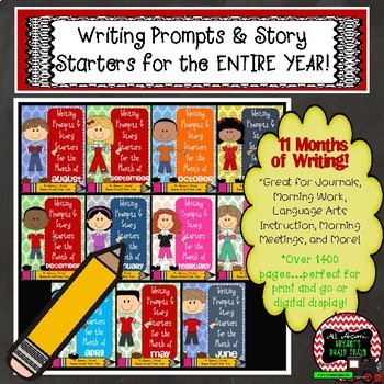 Bell Ringer Writing Prompts and Story Starters for the Entire Year!