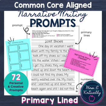Preview of Writing Prompts for 2nd Grade - Primary Lined Paper