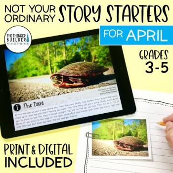 Preview of Writing Prompts for APRIL {Not Your Ordinary Story Starters} Print & Digital