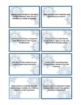 Preview of Writing Prompts for After Christmas Break