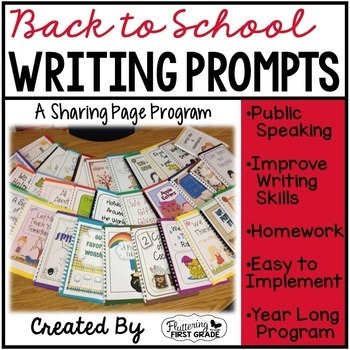 Preview of Writing Prompts for Back to School Class Share Time