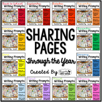 Preview of Writing Prompts Through the Year ~ Sharing Pages {BUNDLE}