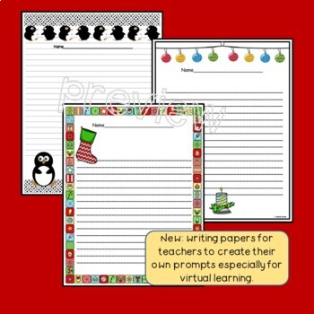 December Writing/Journal Prompts Grades 2-5 No Prep! by Jackie Crews