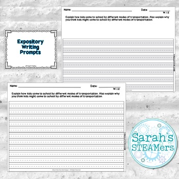 writing prompts for first grade with lined paper by sarahs