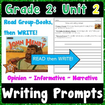 Preview of Writing Prompts for Group Books - Unit 2 - 2nd Grade