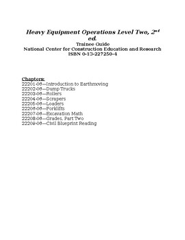 Preview of Writing Prompts for "Heavy Equipment Operations" 2nd ed. Level 2