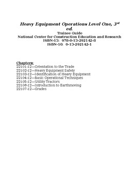 Preview of Writing Prompts for "Heavy Equipment Operations" 3rd ed. Level 1