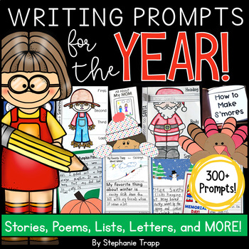 Preview of Writing Prompts for Kindergarten, First Grade and Second Grade BUNDLE