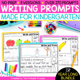 Kindergarten Monthly Writing Prompts with Pictures and Sen