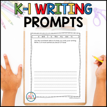 Preview of Writing Prompts for Kindergarten and First Grade With Word Banks
