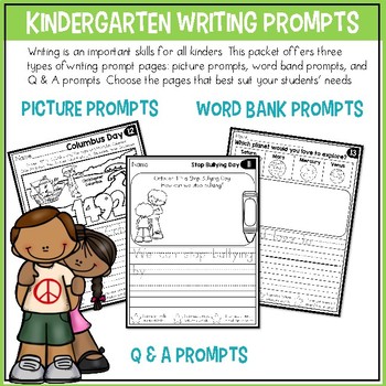 writing prompts for kindergarten to second grade bundle by the kinder kids