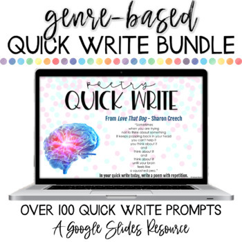 Preview of Quick Write Writing Prompts for Narrative, Informational, Argument, & Poetry