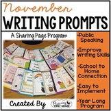 November Writing Prompts for Class Share Time