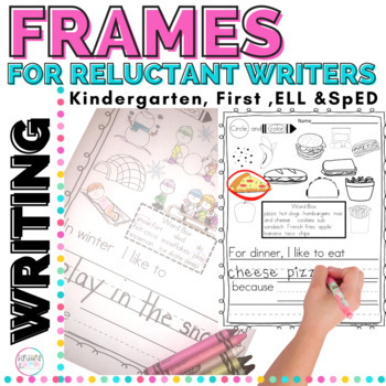 Preview of Writing Prompts with Sentence Starters and Pictures for Reluctant Writers K-1