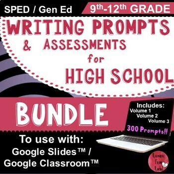 Preview of Writing Prompts for high school for Google Classroom™ BUNDLE (Distance Learning)