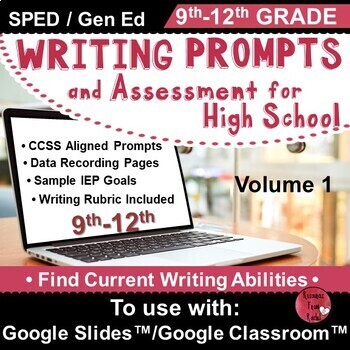 Preview of Writing Prompts for high school for Google Classroom™ Vol-1 (Distance Learning)