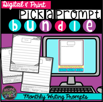 Preview of Writing Prompts for the Year Digital & Print - 50% Off Bundle