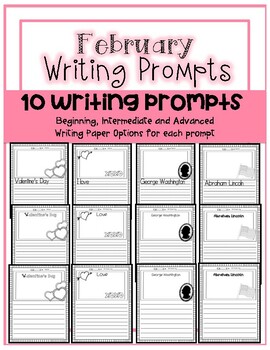 Writing Prompts for the month of February by Sweet Moments in Teaching