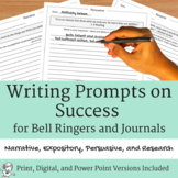 Writing Prompts on Success for Journals and Bell Ringers -