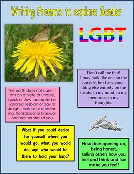 Preview of Writing Prompts to Explore Gender - LGBT
