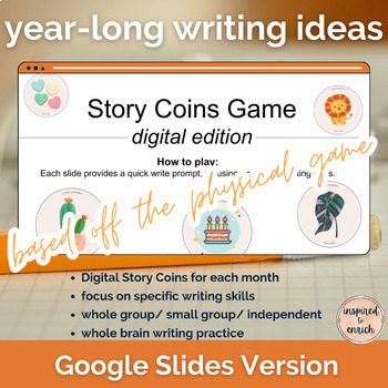 Preview of Writing Prompts with Digital Story Coins- GOOGLE SLIDES