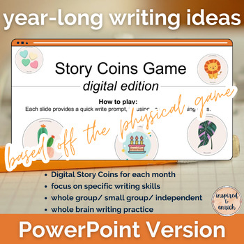 Preview of Writing Prompts with Digital Story Coins- POWERPOINT