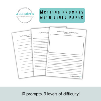 Preview of Freebie! - Writing Prompts with Lined Writing Paper
