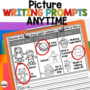 Preview of Anytime Writing Prompts with Pictures - Picture Writing Prompts - Writing Paper