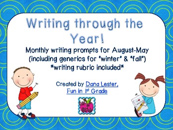 Preview of Writing Prompts with Rubric for the Year