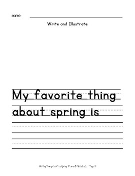 Writing Prompts with a Spring Theme by Natasha L's Corner | TpT