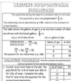 Writing Proportional Equations Interactive Notebook Notes