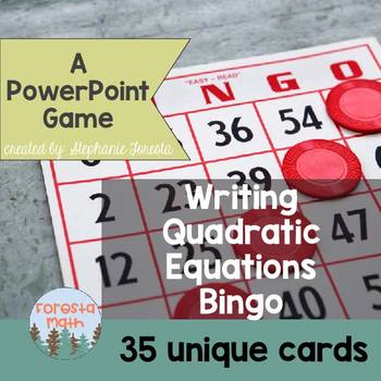 Preview of Writing Quadratic Equations Bingo