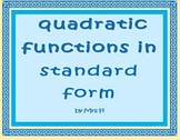 Quadratic Equations - Lesson 2 - Standard Form
