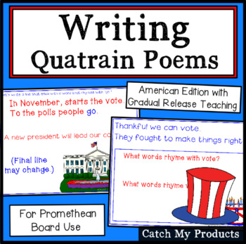 Preview of Writing Poetry Quatrain for PROMETHEAN Board