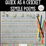 Poetry Writing Simile Poems Quick as a Cricket