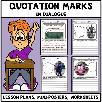 Quotation Marks Worksheets - Writing Quotation Marks in Dialogue Set 2