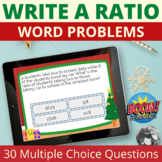 Writing Ratios Boom Cards word problems Christmas