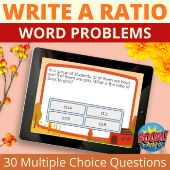 Preview of Writing Ratios Boom Cards Distance Learning