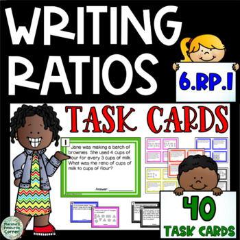 Preview of Writing Ratios Task Cards - 6.RP.A.1  